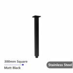 Square Black Ceiling Shower Arm 300mm
