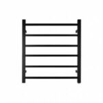 Square Black Electric Heated Towel Rack - 6 Bars - 620mm | OX06.S.HTR