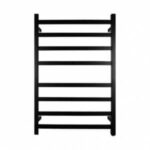 Square Black Electric Heated Towel Rack - 8 Bars - 620mm | OX08.S.HTR