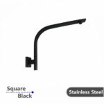 Square Black Gooseneck Wall Shower Arm | OX0129.SA