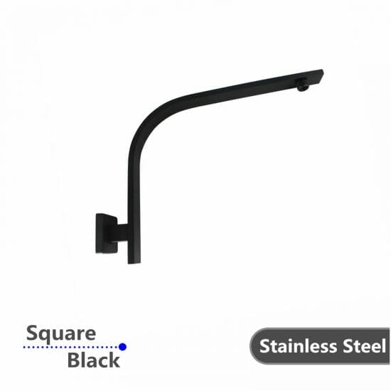 Square Black Gooseneck Wall Shower Arm | OX0129.SA