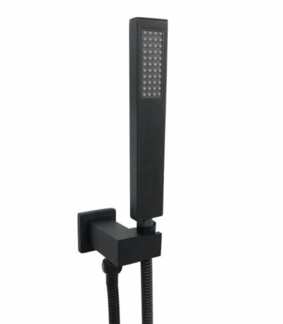 Square Black Hand held Shower Set