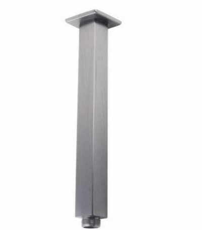 Square Brushed Nickel Ceiling Shower Arm 200mm
