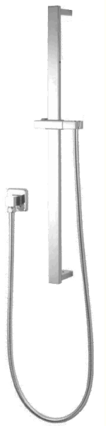 Square Brushed Nickel Hand Shower Rail without Handheld Shower | BU2137.SH.N