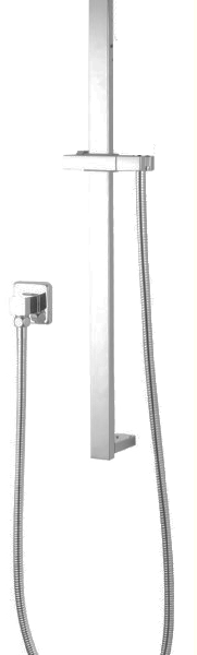 Square Brushed Nickel Hand Shower Rail without Handheld Shower | BU2137.SH.N