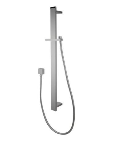 Square Brushed Nickel Sliding Shower Rail without Handheld Shower