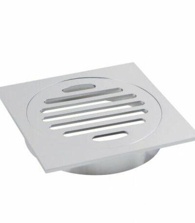 Square Chrome Brass Floor Waste Shower Grate Drain Outlet 100mm