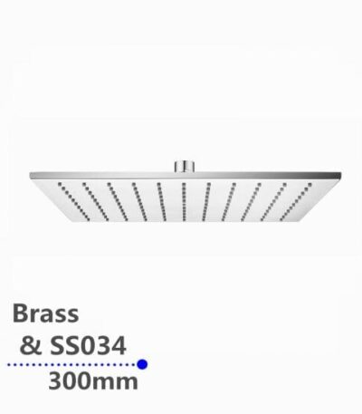 Square Chrome Brass Rainfall Shower Head 300mm | CH0133.SH