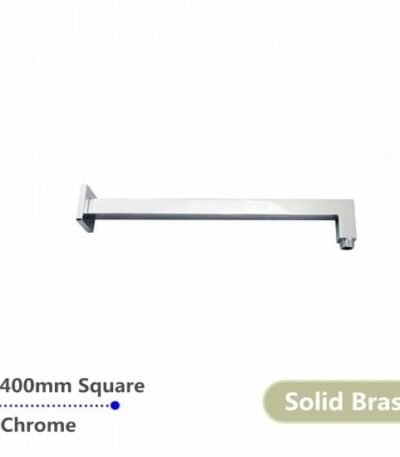 Square Chrome Brass Wall Mounted Shower Arm 400mm
