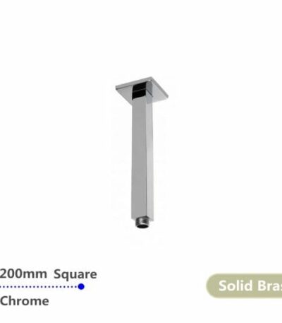 Square Chrome Ceiling Shower Arm 200mm