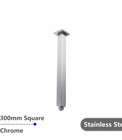 Square Chrome Ceiling Shower Arm 300mm