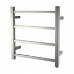 Square Chrome Electric Heated Towel Rack - 4 Bars - 500mm | CH04.S.HTR