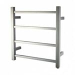 Square Chrome Electric Heated Towel Rack - 4 Bars - 500mm | CH04.S.HTR
