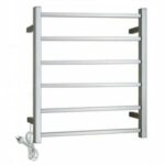 Square Chrome Electric Heated Towel Rack - 6 Bars - 620mm | CH06.S.HTR