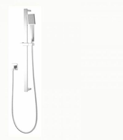 Square Chrome Handheld Shower Rail