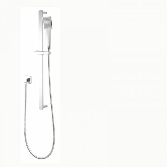Square Chrome Handheld Shower Rail
