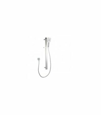 Square Chrome Sliding Shower Rail with 3 Mode Handheld Shower Wall Connector Set
