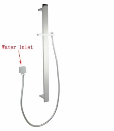Square Chrome Sliding Shower Rail without Handheld Shower