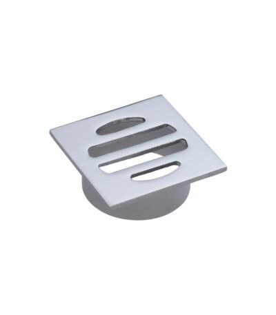 Square Floor Waste, Round Grate, 50mm Outlet