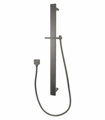 Square Gun Metal Grey Sliding Shower Rail without Handheld Shower | GM2149.SH.N
