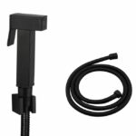 Square Matt Black Toilet Bidet Spray Kit with Stainless Steel Hose | OX0009E-SS.SH