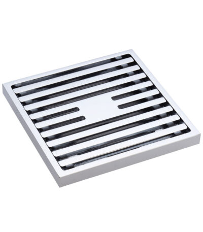 Square Slim Grate Floor Waste, 88mm Outlet, Chrome