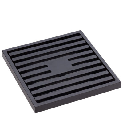 Square Slim Grate Floor Waste, 88mm Outlet, Matte Black
