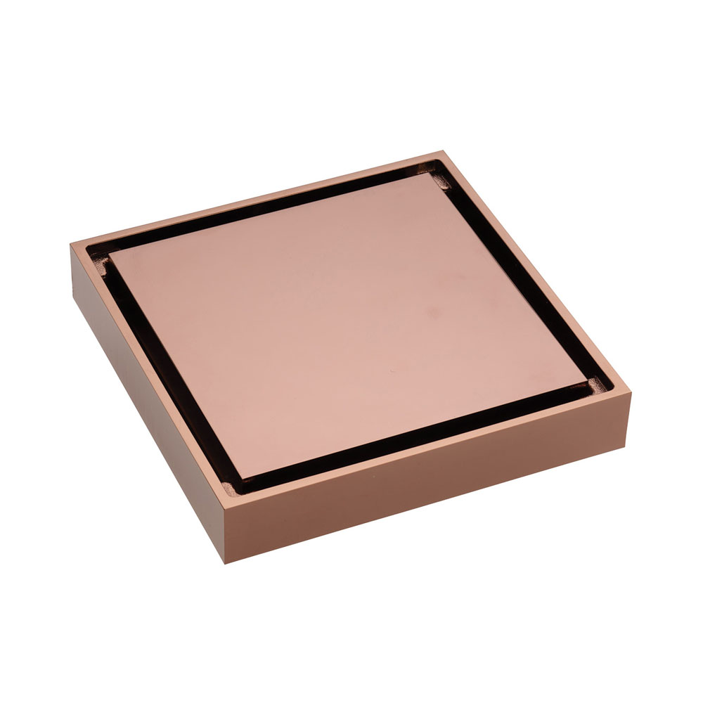 Square Tile 2-in-1 Floor Waste, 80mm Outlet, Rose Gold