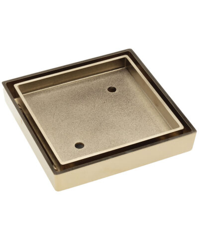 Square Tile Bed Floor Waste, 75mm Outlet, Urban Brass