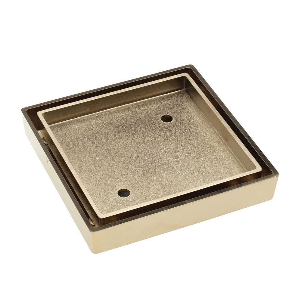 Square Tile Bed Floor Waste, 75mm Outlet, Urban Brass