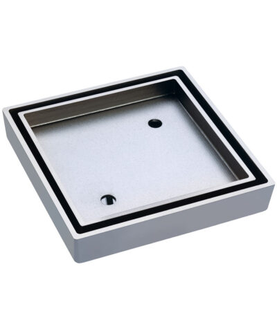 Square Tile Bed Floor Waste, 90mm Outlet, Chrome