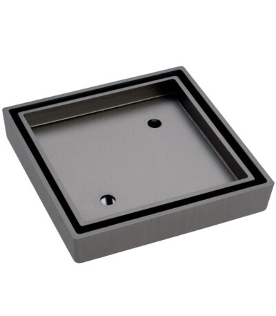 Square Tile Bed Floor Waste, 90mm Outlet, Gun Metal