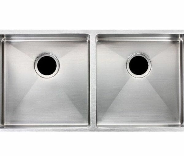 Stainless Steel Hand-made Double Kitchen Sink(Round Edges) - 865x440x200mm | TWM2