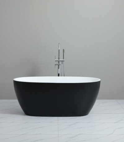 Stella Freestanding Bathtub - Matt Black/Matt White - No Overflow - 1500mm | MBBT-5-1500