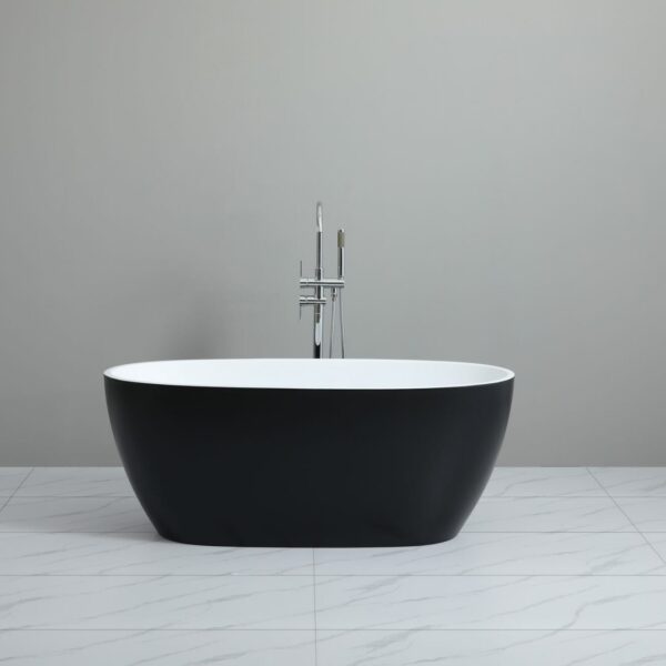 Stella Freestanding Bathtub - Matt Black/Matt White - No Overflow - 1500mm | MBBT-5-1500