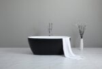 Stella Freestanding Bathtub - Matt Black/Matt White - No Overflow - 1700mm | MBBT-5-1700