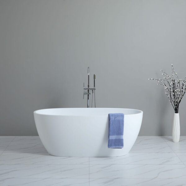 Stella Freestanding Bathtub - Matt White - No Overflow - 1500mm | MWBT-5-1500