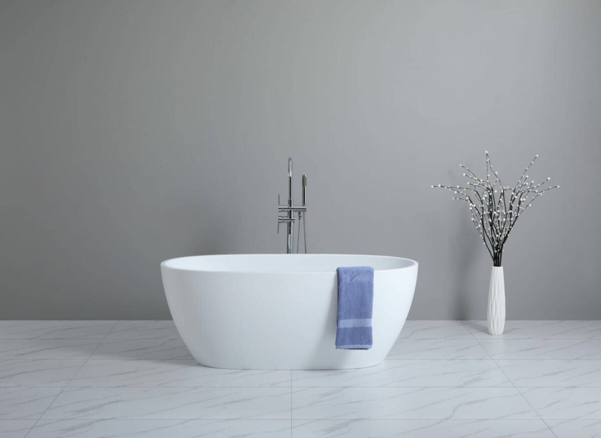 Stella Freestanding Bathtub - Matt White - No Overflow - 1700mm | MWBT-5-1700