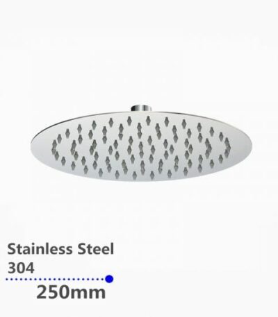 Super-slim Round Chrome Rainfall Shower Head 250mm | CH0007.SH