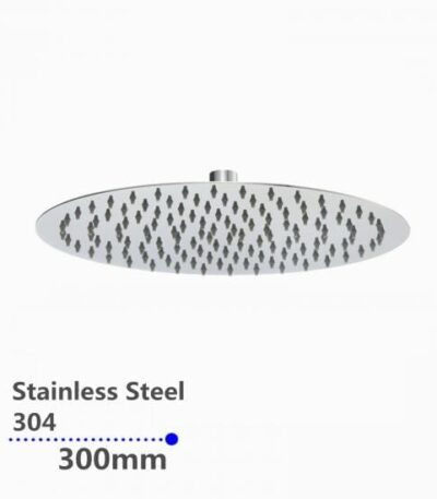 Super-slim Round Chrome Rainfall Shower Head 300mm | CH0008.SH