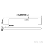 Supra Single Towel Rail - 800mm - Black | Bella Vista - 1624-800-P-BLK