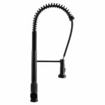 Tall Spring Matt Black Pull Out Kitchen Mixer | OX1017.KM