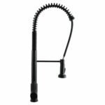 Tall Spring Matt Black Pull Out Kitchen Mixer | OX1017.KM