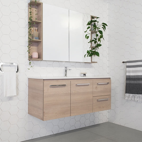 ADP Glacier Lite Door and Drawer Twin Vanity with Ceramic Top