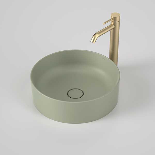 Caroma Liano II 400mm Round Above Counter Basin – Matte Green