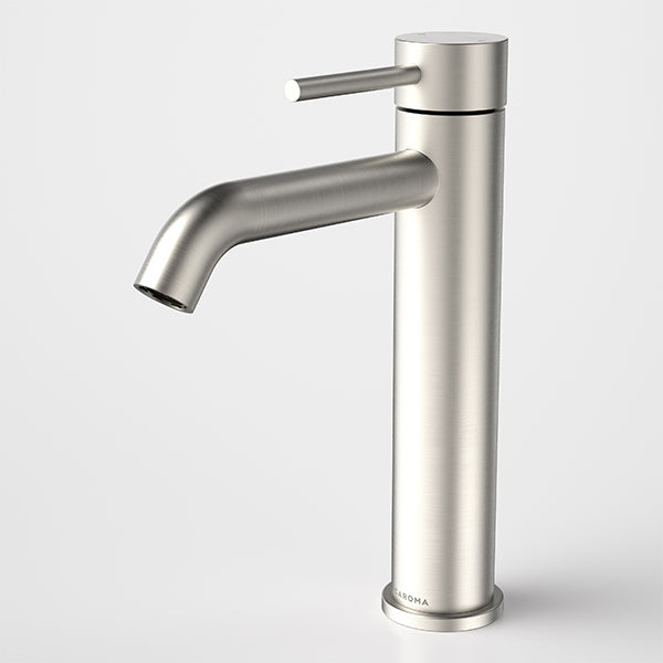 Caroma Liano II Lead Free Mid Tower Basin Mixer Brushed Nickel
