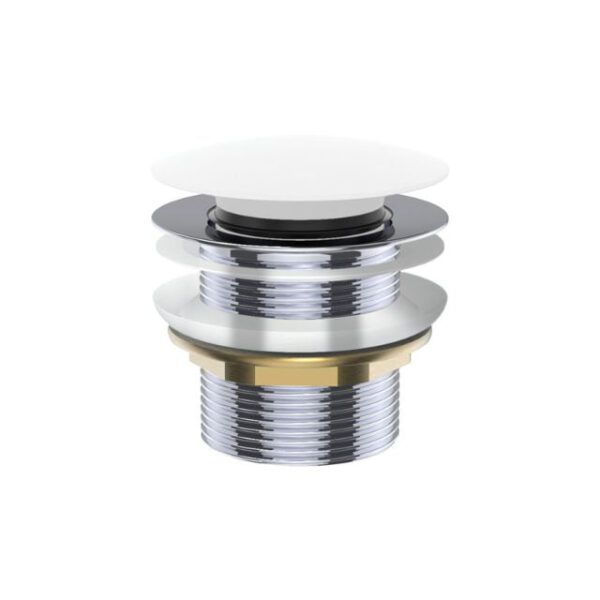 Fienza Universal Pull-Out/Pop-Up Brass Cap Bath Waste Non Overflow Matte White