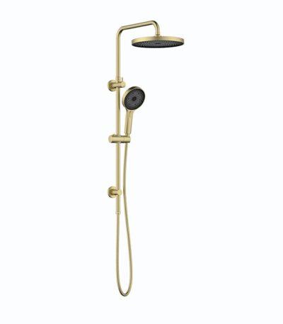 The Gabe Twin Shower on rail – Brushed Gold
