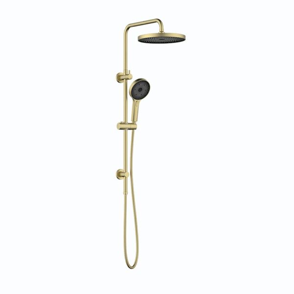 The Gabe Twin Shower on rail – Brushed Gold