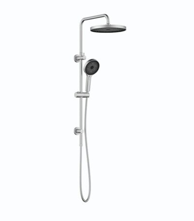 The Gabe Twin Shower on rail – Brushed Nickel